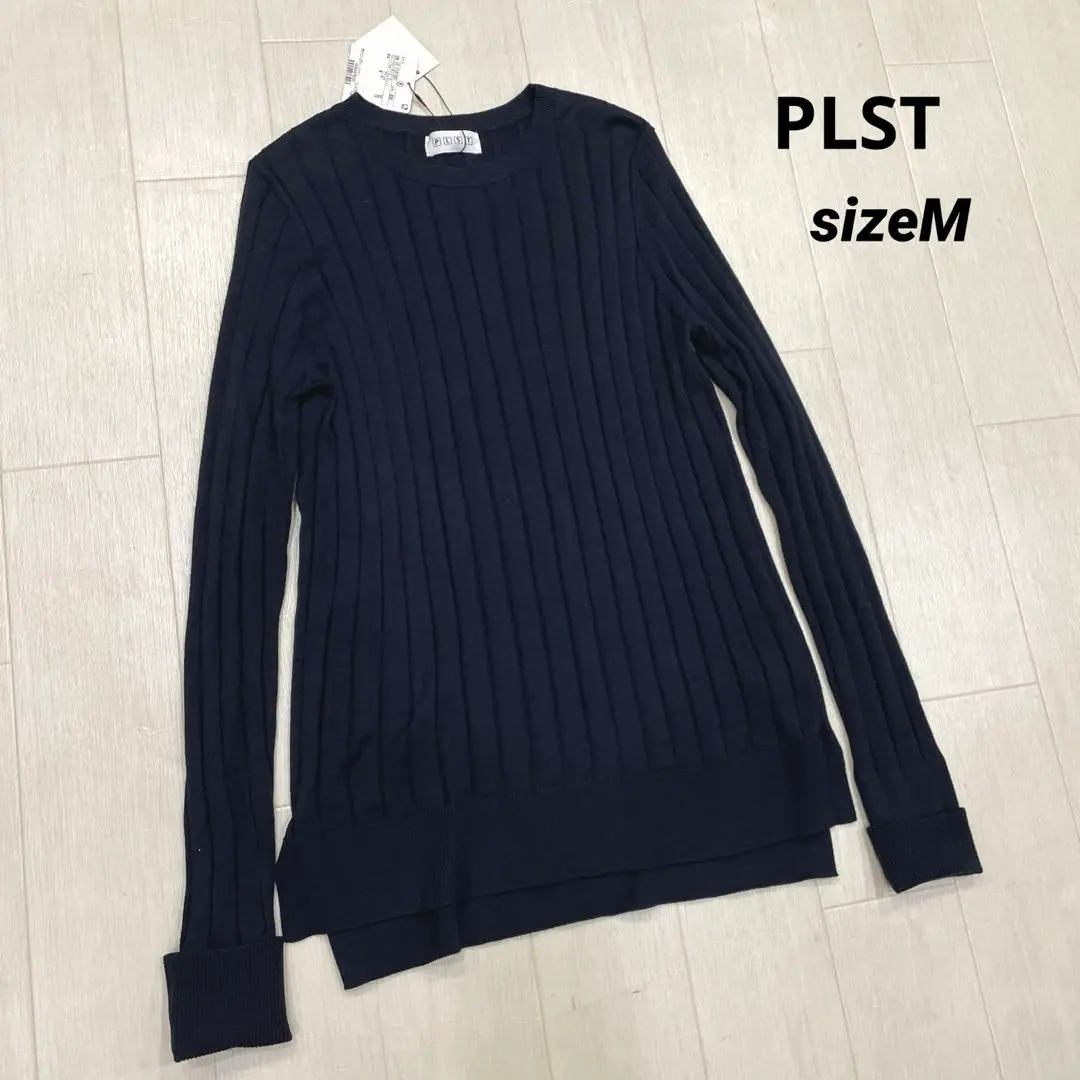 Thumbnail of Unused PLST Rib Knit Rib Knit Pullover M Navy