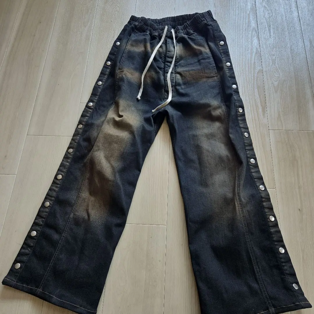 Rick Owens DRKSHDW グラデーション ワイド ジーンズ Rick Owens DRKSHDW グラデーション ジーンズ | ブラック