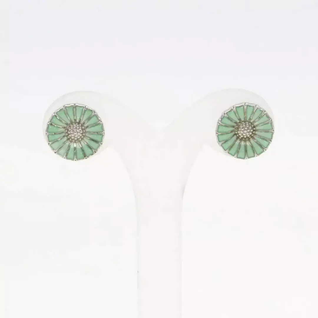 美品★ジョージジェンセン★デイジー★ピアス★グリーン Georg Jensen ジョージジェンセン ピアス Daisyグリーン/ピンク