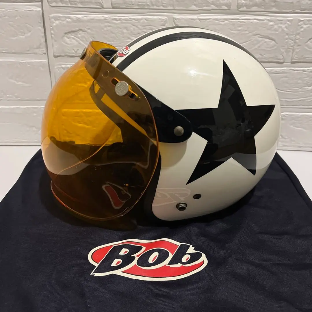 Bob ジェットヘルメット ブラック/ホワイト 57-59cm PSマーク有 ☆専用☆ OGK ジェットヘルメット Bob ホワイトスター
