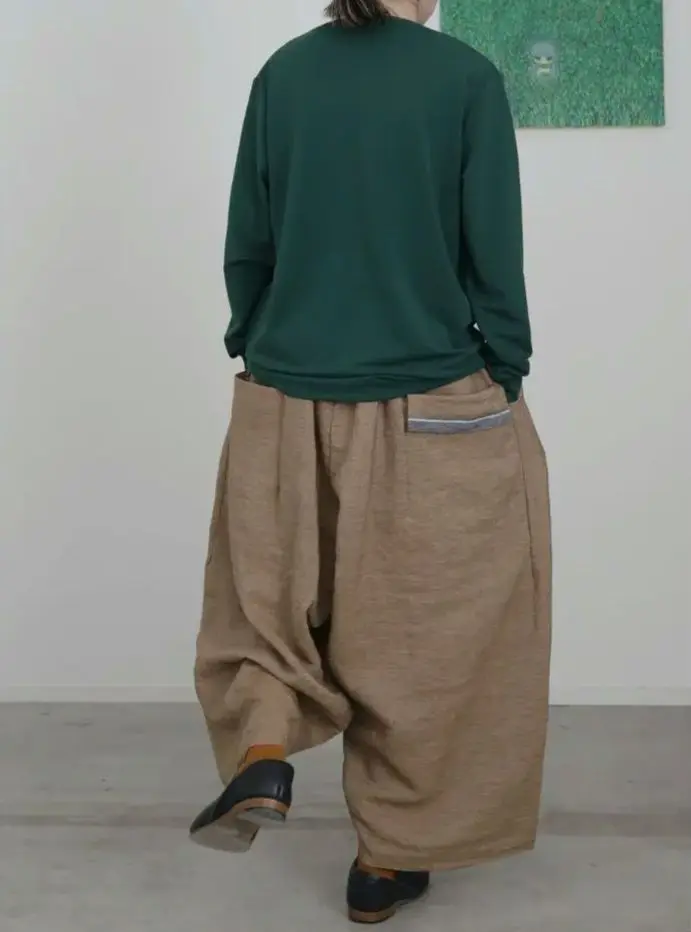 ヒムカシ　偽リネンパンツ　サイズ1 Easy Ju-do Salong Pants - （ もっと偽リネン ） – サリゲナク
