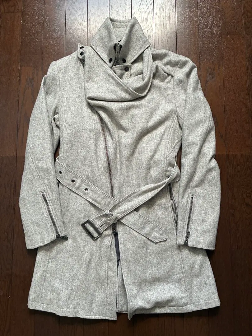 语义设计 SHELLAC 合作款 长款大衣 灰色 M 码 的縮圖