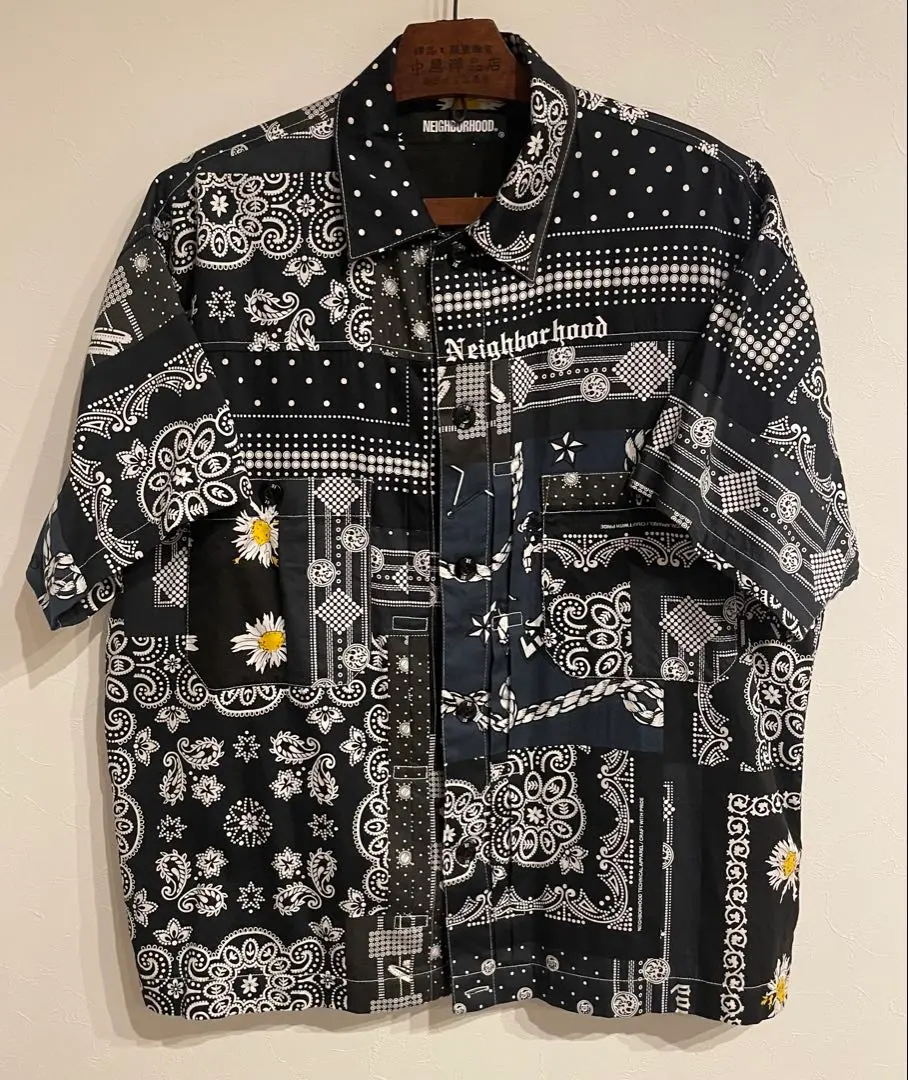 美品　NEIGHBORHOOD 半袖　オープンカラーシャツ　バンダナ　ペイズリー 楽天市場】半袖シャツ メンズ オープンカラー ビッグシルエット