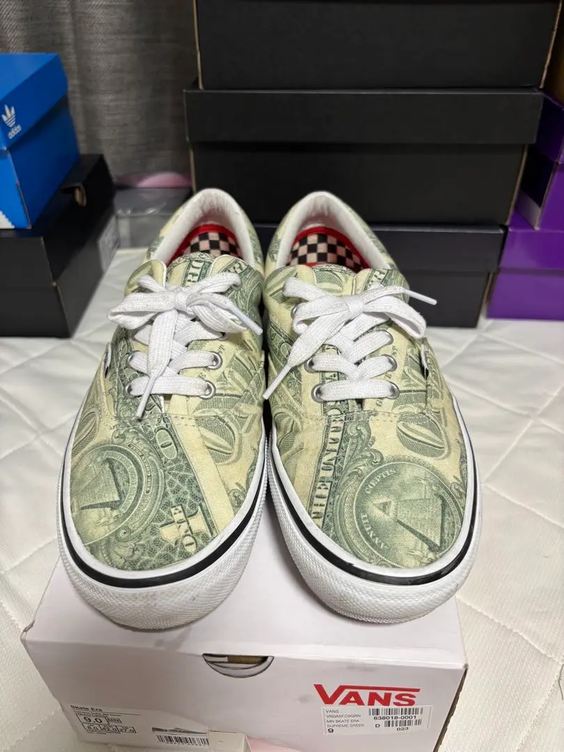 vans×supreme ピンクドル紙幣デザイン最安値⭐︎ 本日】シュプリーム×ヴァンズのコラボスニーカー登場！華麗に
