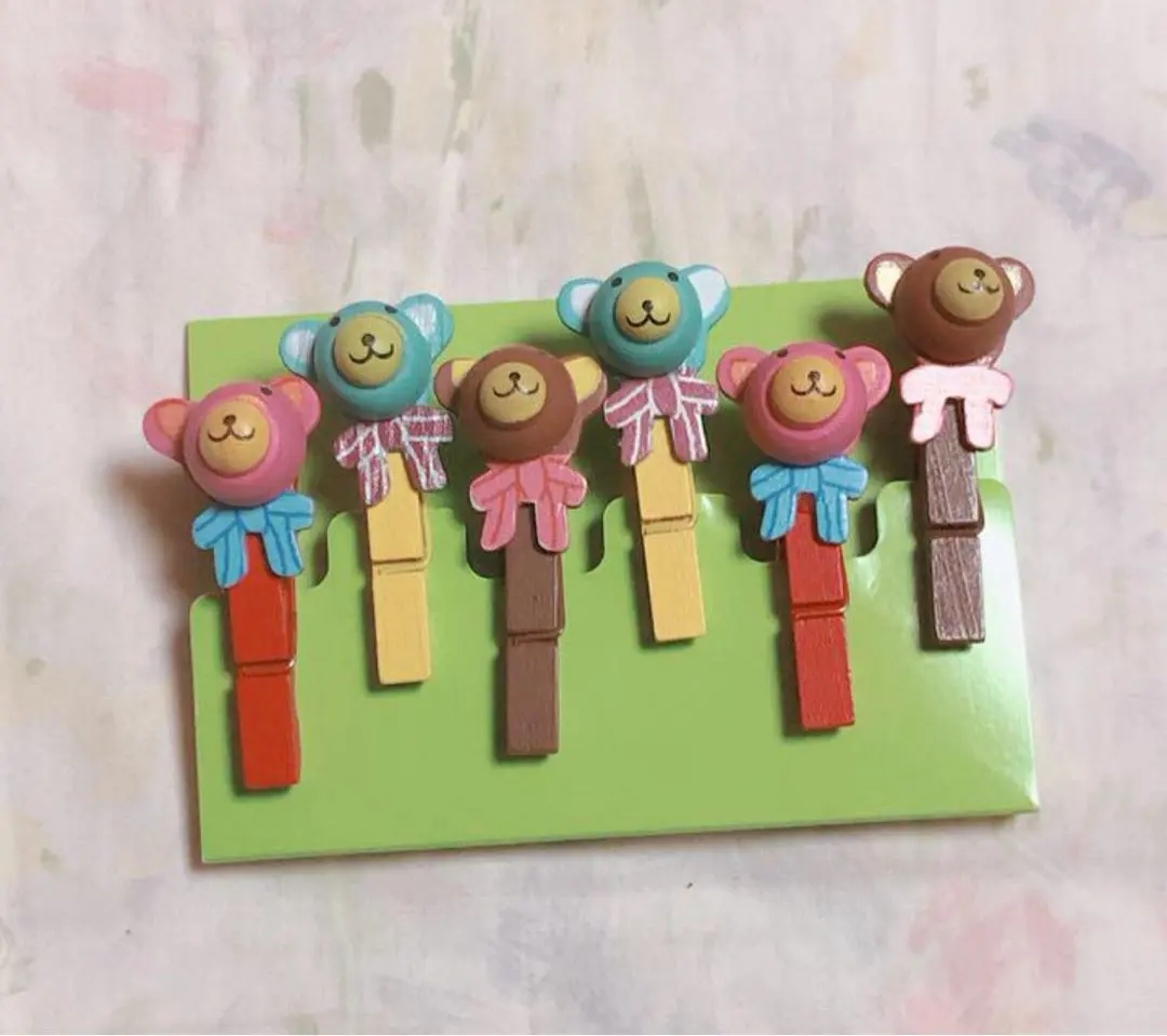 Thumbnail of Set of 6 Bear Clips - Colorful Stationery