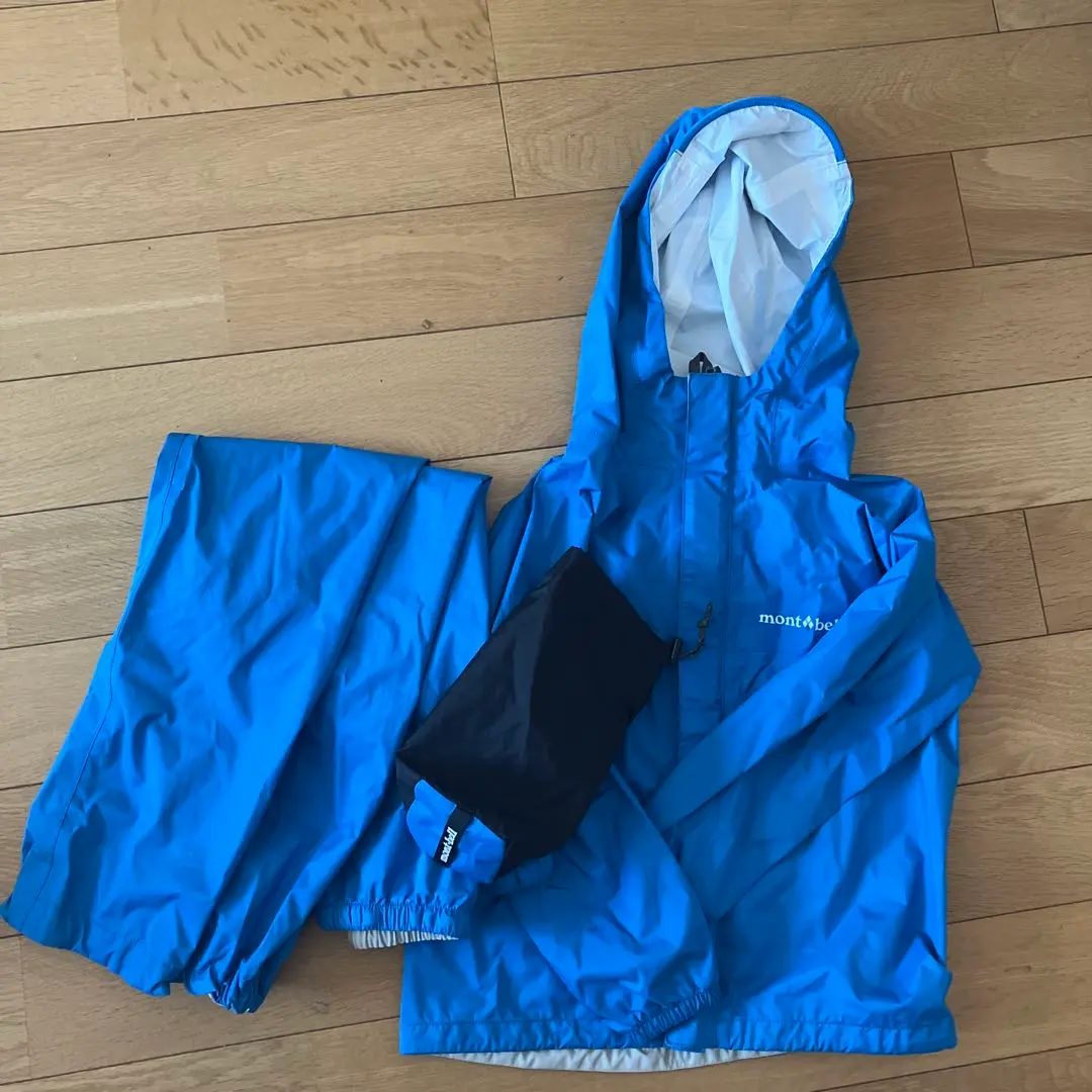 Thumbnail of Montbell Kids Raincoat Set (Top and Bottom) - Size 130 - Blue