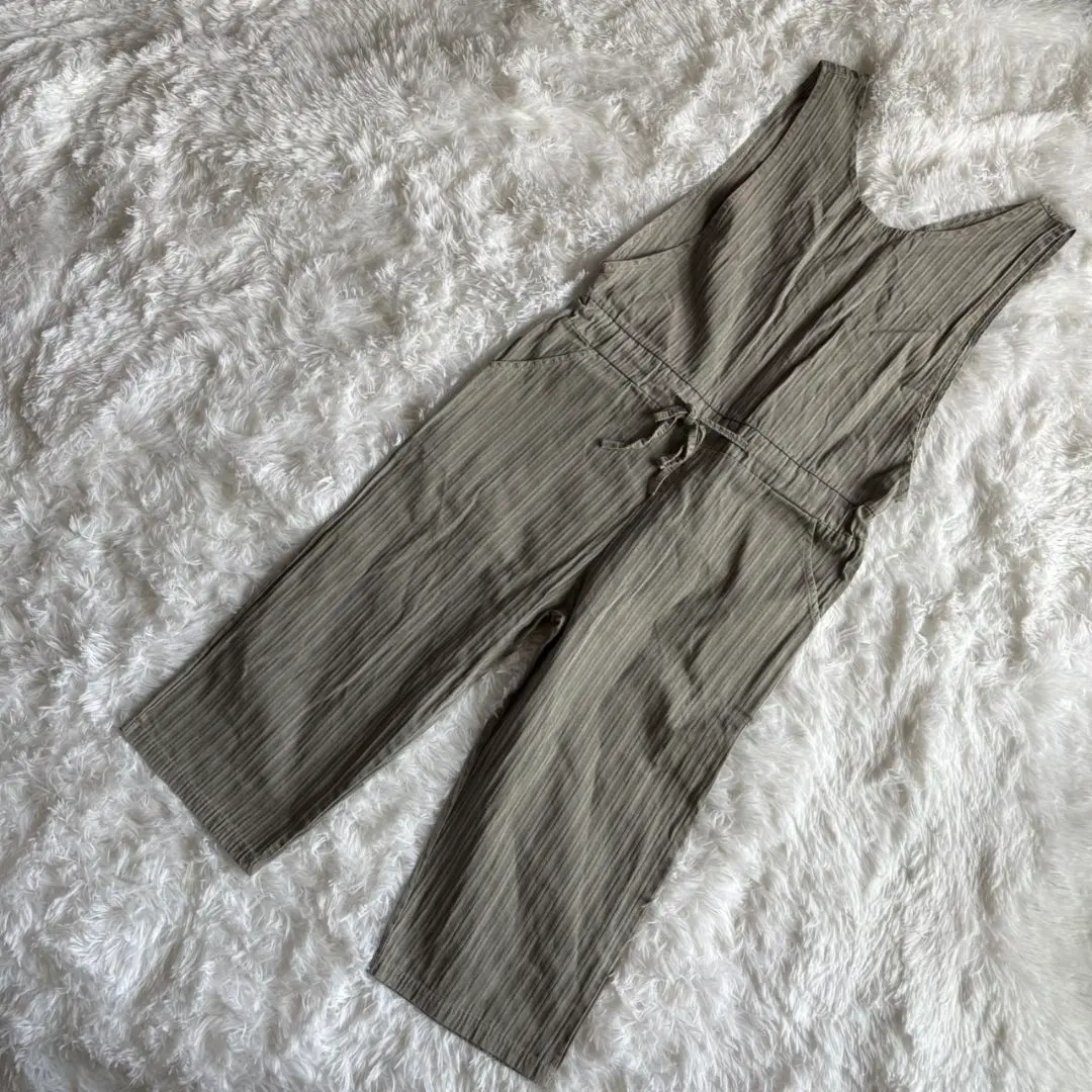 Thumbnail of All-in-one gray sleeveless salopette, 100% cotton, vintage, used clothing, Furujo (a term for vintage clothing enthusiasts, particularly women)