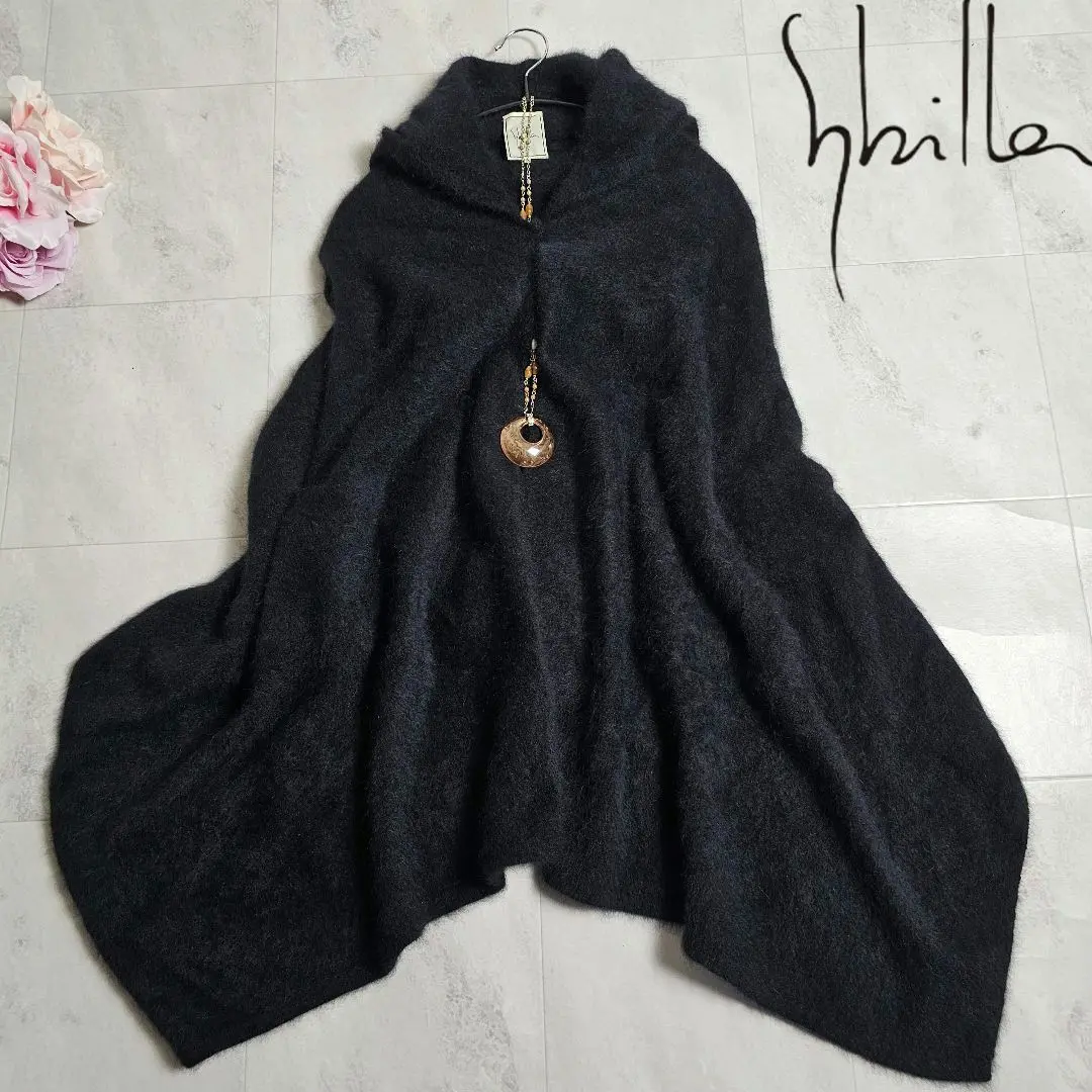 美品　Sybilla　シビラ　アンゴラ　ポンチョ　ケープ　コート　ブラック 2025年最新】Sybilla レディース ポンチョ・ケープコートの人気