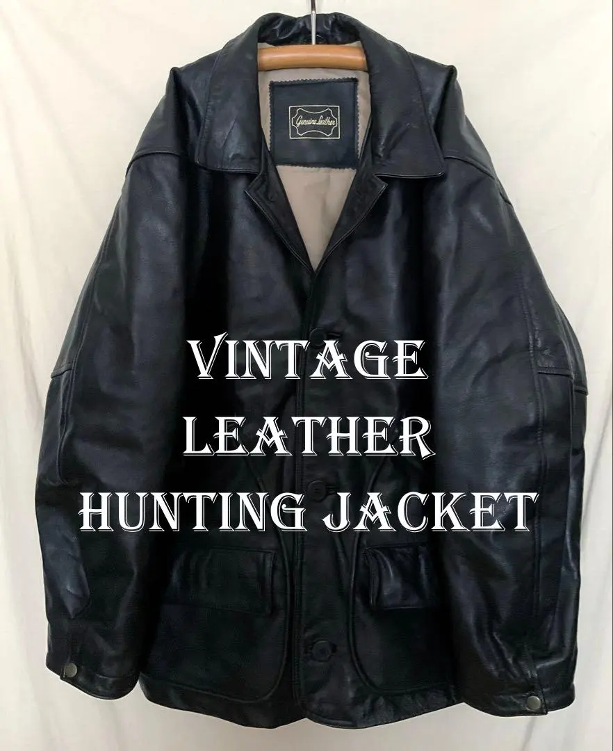 Thumbnail of 80s Retro Genuine Leather Hunting Jacket Car Coat Unisex Rare