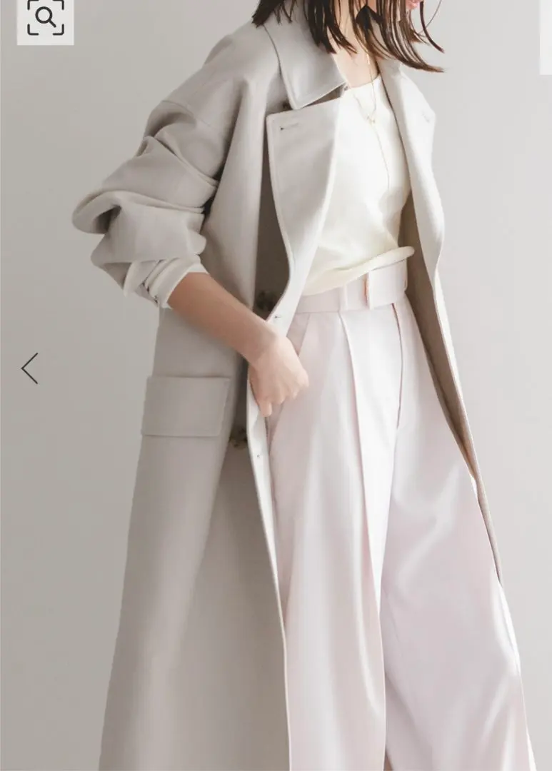 大幅降價中★美品★ Noble 棉質 雙層布料 長版大衣 的縮圖