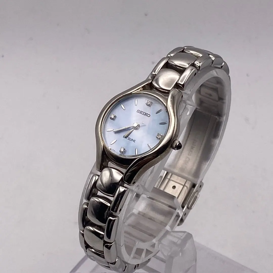 SEIKO EXCELINE文字盤ブルーシェル　腕時計 SEIKO - SEIKO Exceline ジュエリーウォッチ 12P 素敵なシェル