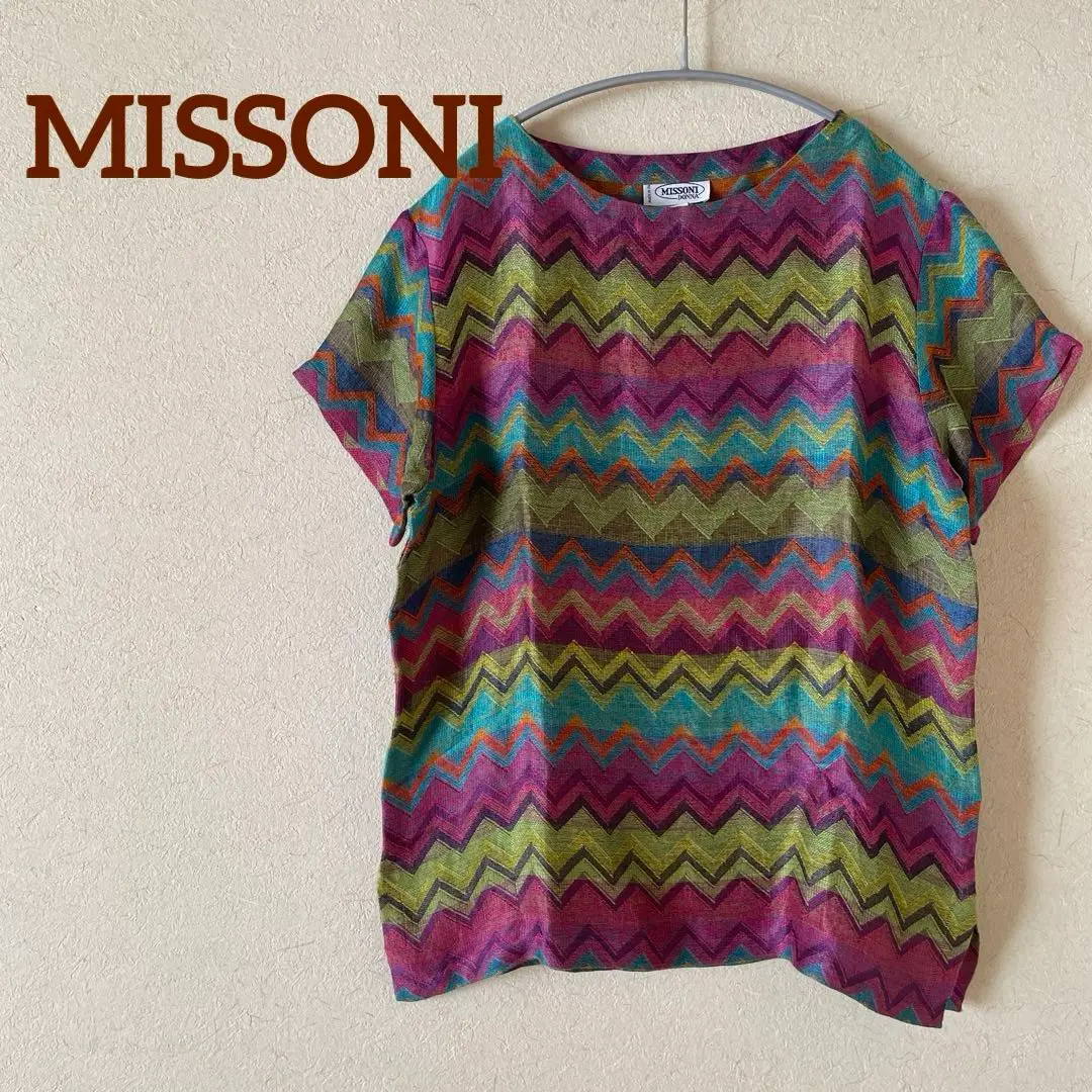 【MISSONI/ミッソーニ】半袖カットソー ボーダー　イタリア製　マルチカラー 2025年最新】MISSONI 半袖の人気アイテム - メルカリ