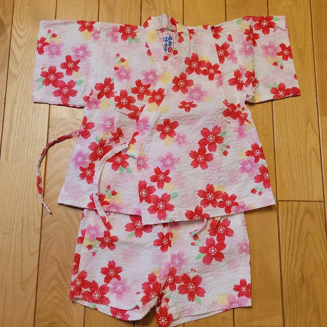 Thumbnail of Miki House Jinbei (Japanese summer outfit) 80cm, Sakura (cherry blossom) pattern