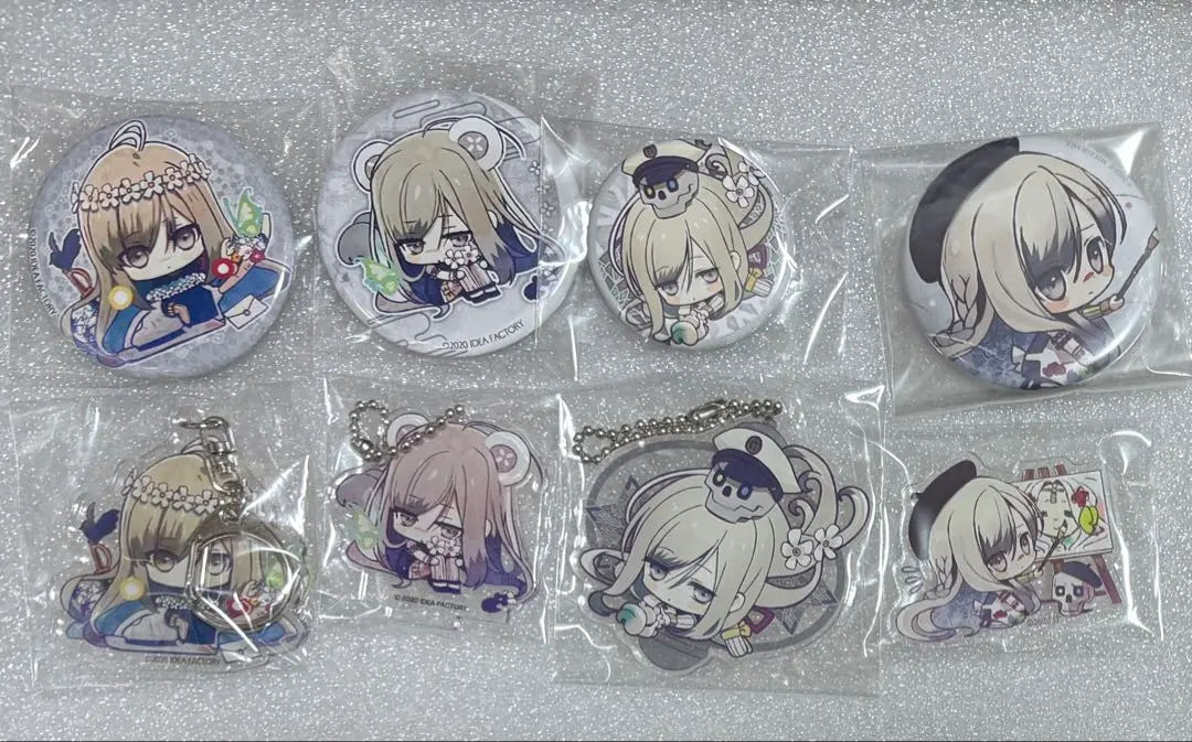 Thumbnail of Olympia Soirée Himuka bonus acrylic stand, acrylic keychain, and缶badge