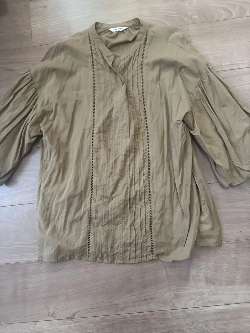 Thumbnail of Used 3 times. Studio Clip light brown 3/4 sleeve blouse, size F.