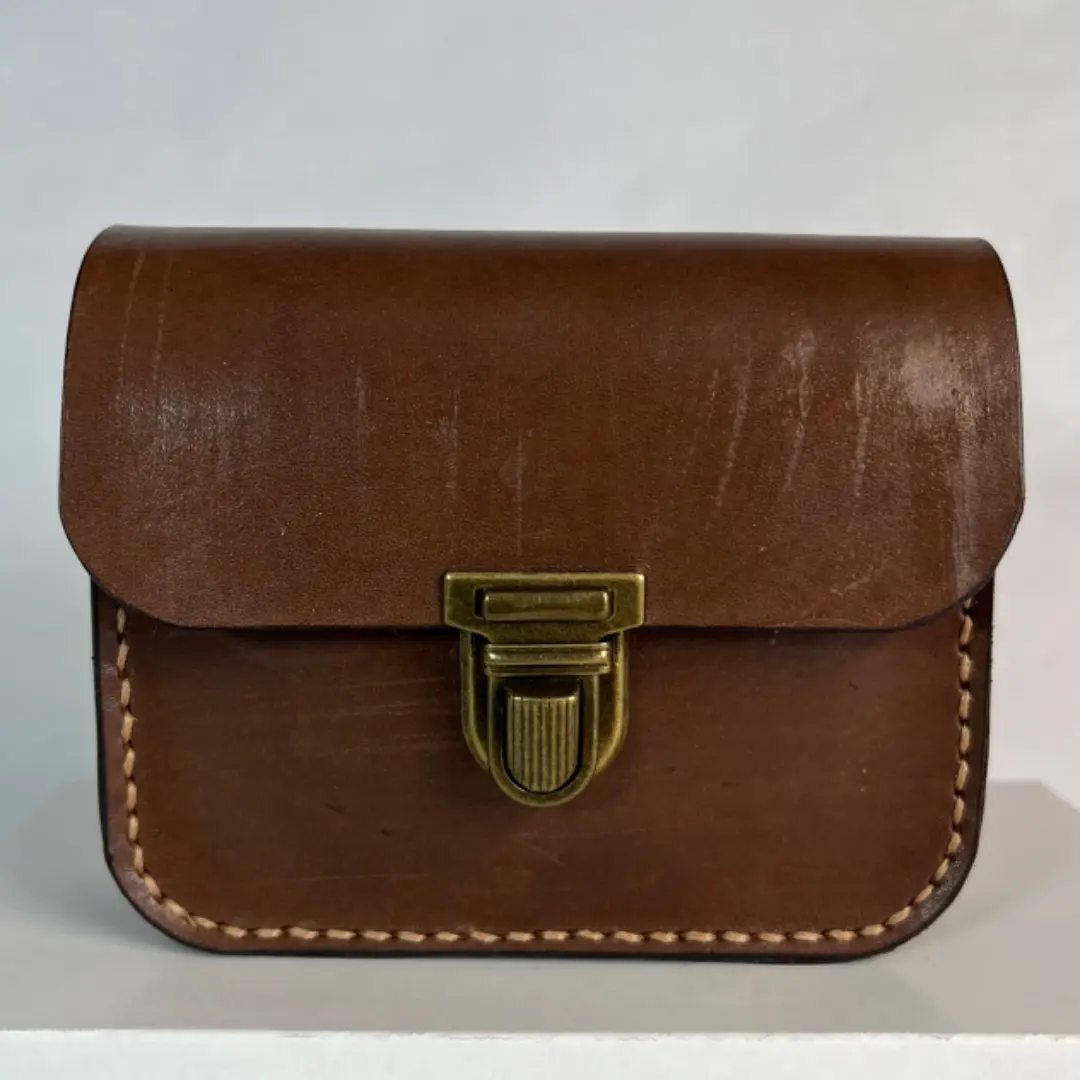 Thumbnail of 【2-way】Genuine Leather Belt Pouch (Also a Mini Shoulder Bag) (DB)