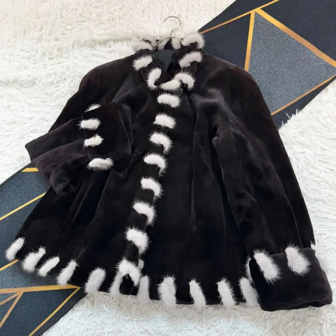 ギラロッシュ　リアルファー　ケープコート　ブルーグレー RUIRUE BOUTIQUE フォックスファー付きケープコート(7号～15号