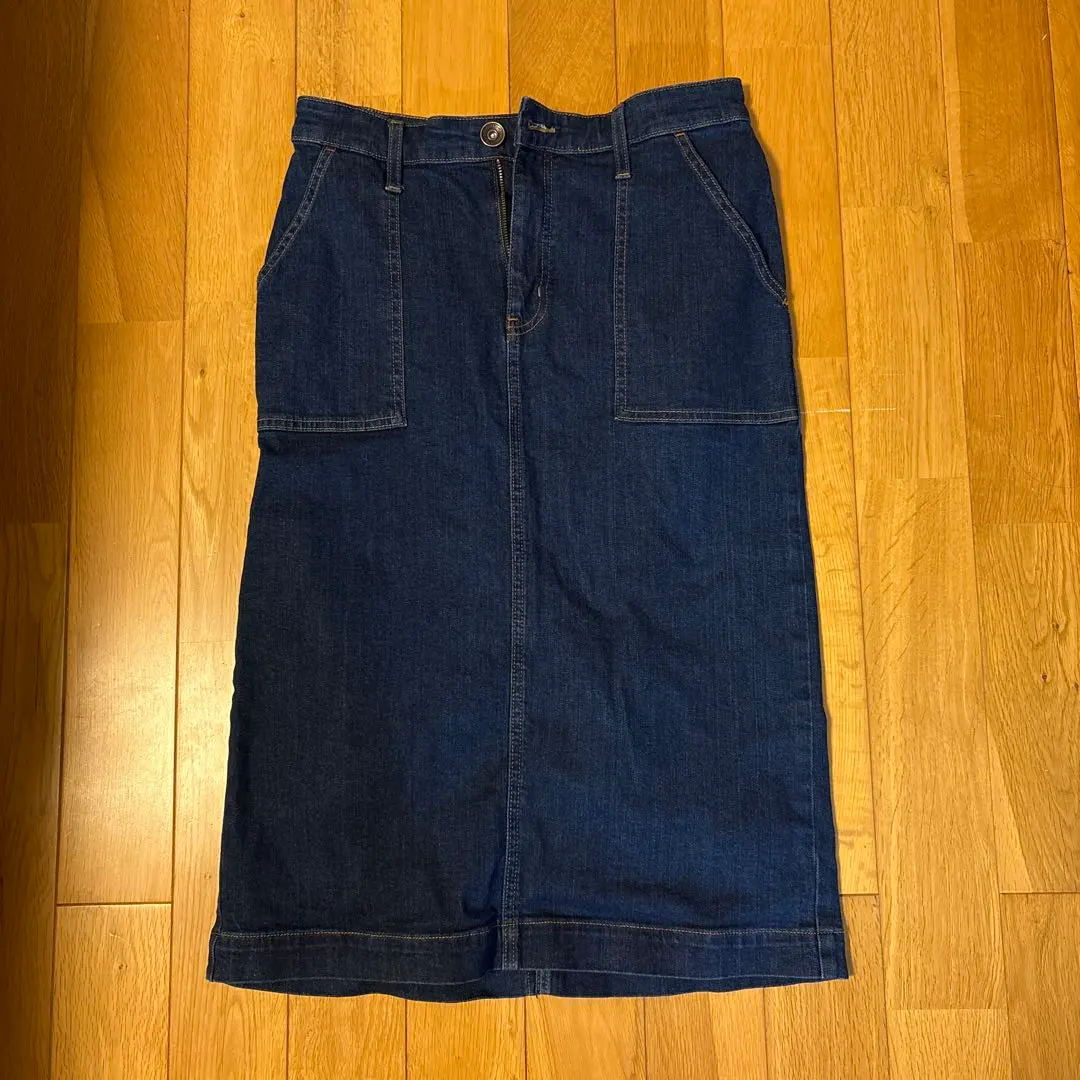 Thumbnail of Knee-length denim skirt