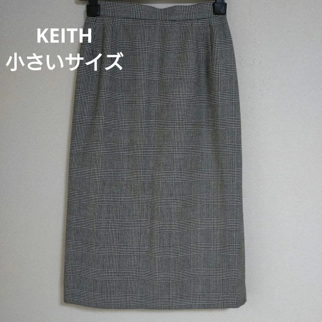 Thumbnail of KEITH Checkered Tight Skirt - Knee Length with Slit (Petite Size)
