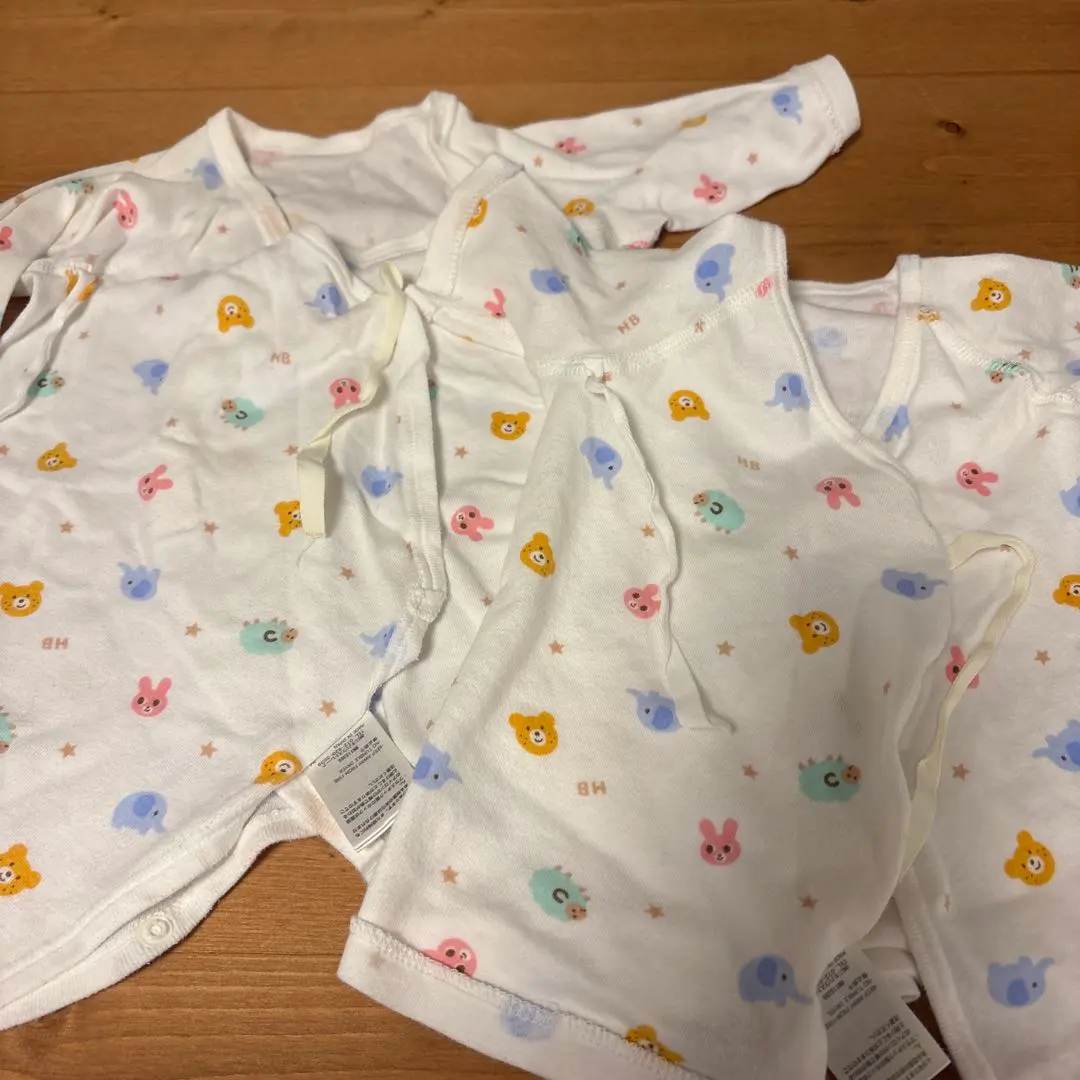 嬰兒內衣 長袍和短袍 MIKI HOUSE 動物圖案 的縮圖