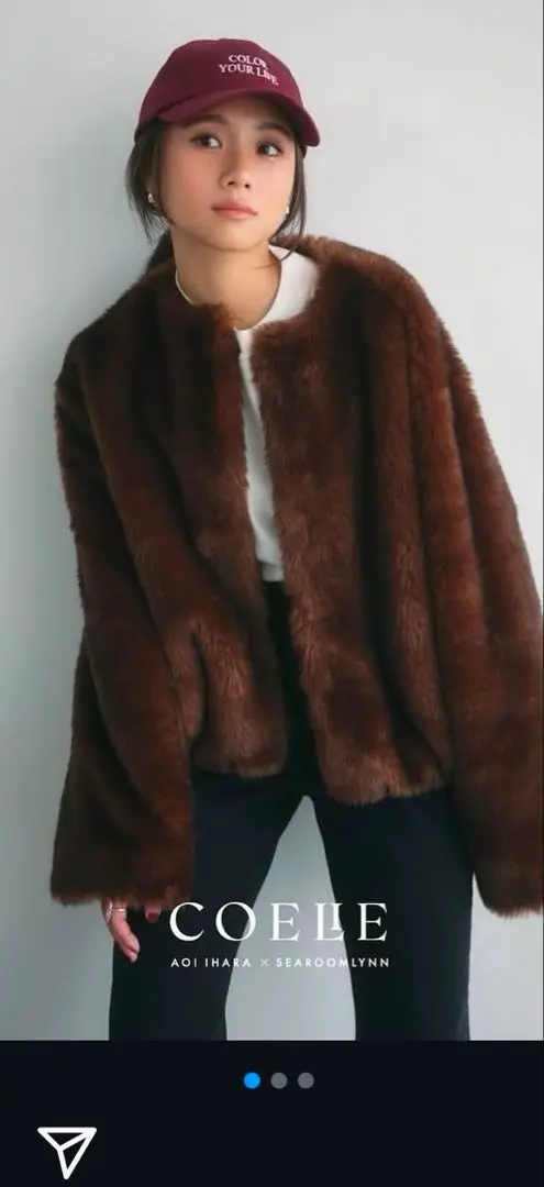 【新品未使用】searoomlynn×伊原葵 Eco Furノーカラーコート searoomlynn × 伊原葵さん Eco fur ノーカラーコート - メルカリ