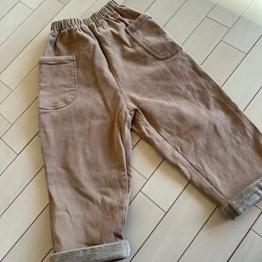 Thumbnail of Beige elastic waist pants, Korean children's clothing, winter pants