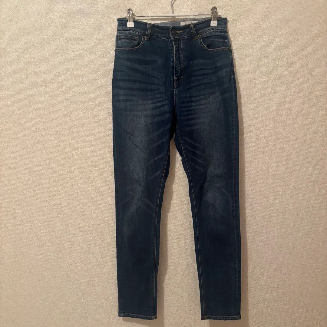 【新品タグ付】Arpegestory ハイウエストストレッチスキニーパンツ　濃紺 スキニーパンツ ハイウエストツイル ストレッチ性抜群[品番