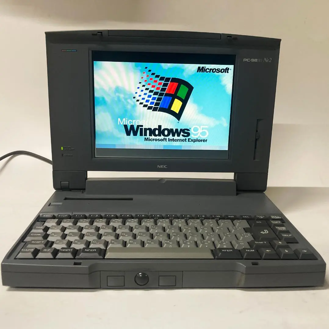 PC-98ノートパソコンPC-9821lt2 とCD-ROMドライブセット NEC PC-9821 V166 キーボード セット フルメンテナンス 動作品