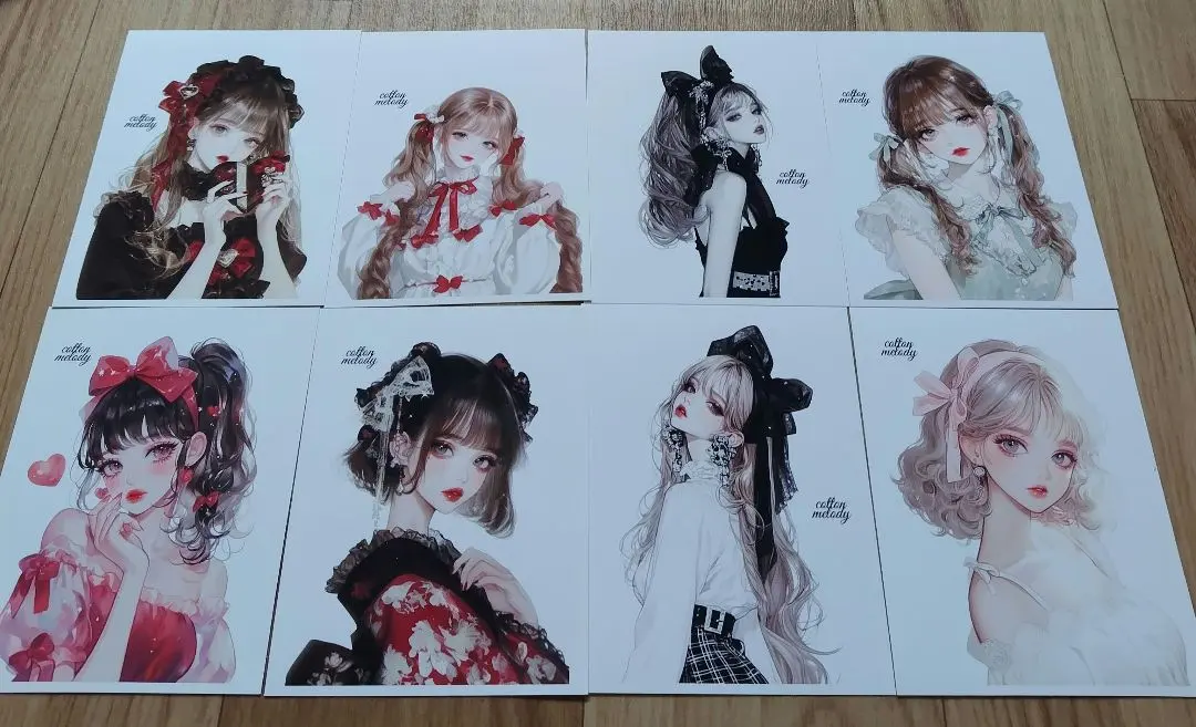 Thumbnail of Cotton Melody - Sticker Set of 8 - Cute Girls