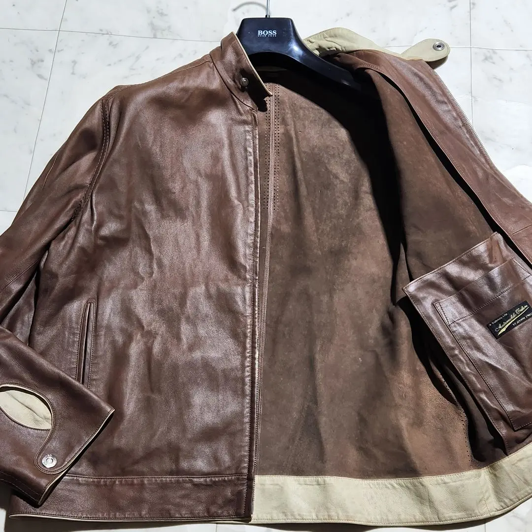 ダンヒル　レザージャケット　英国サイズ36日本M、着丈65cm 2025年最新】Dunhill メンズ レザージャケット・ライダースの
