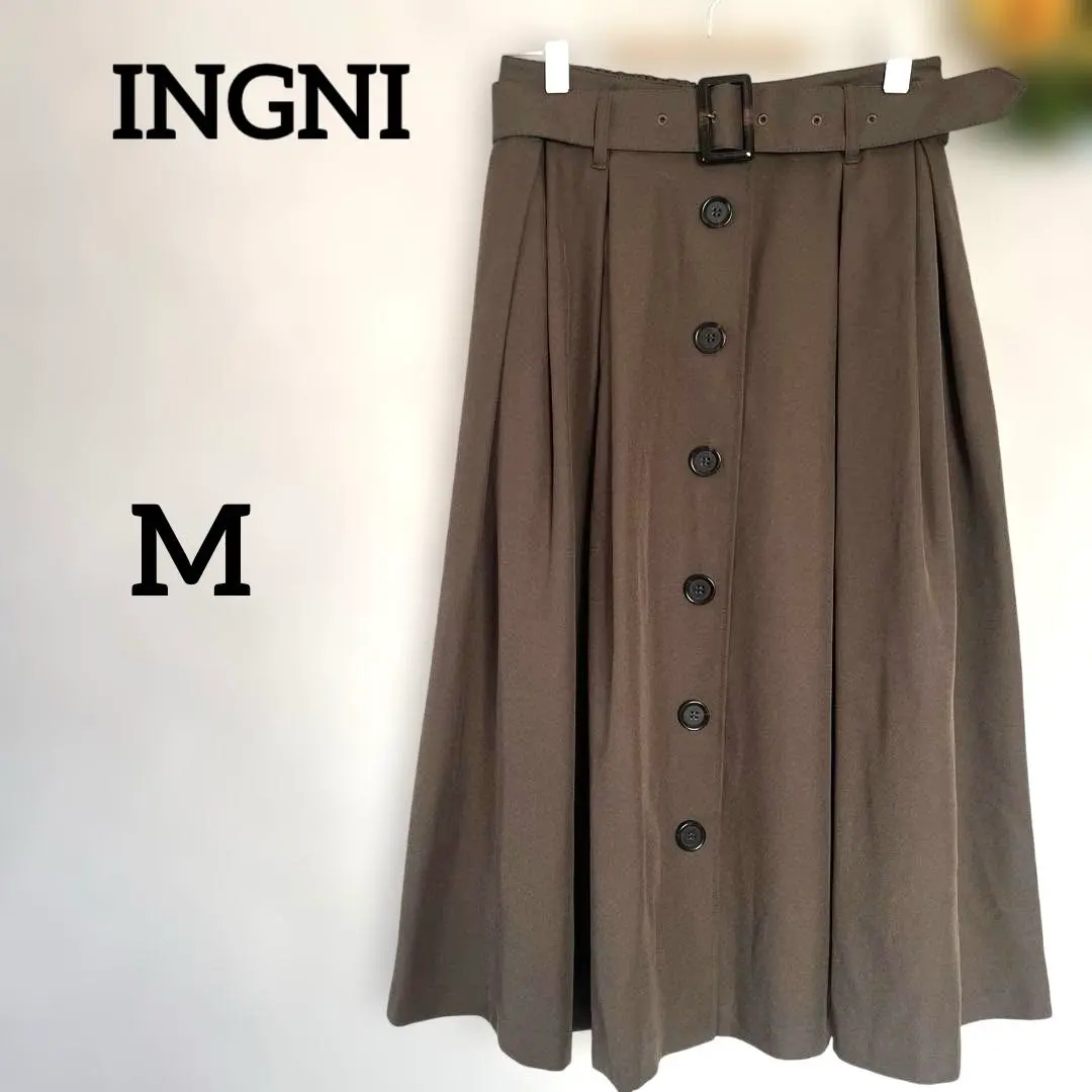 Thumbnail of INGNI Brown Flare Skirt with Waist Belt Chic M