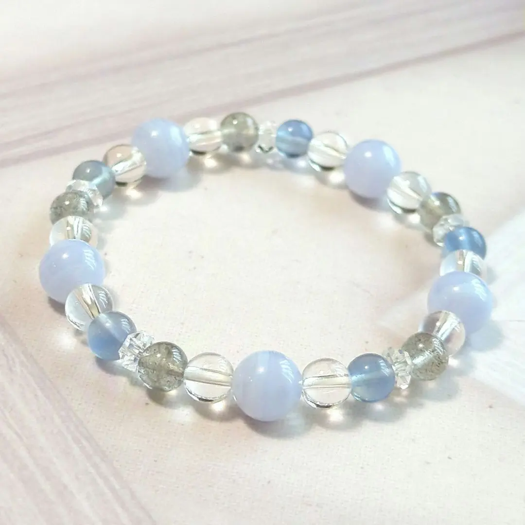 Thumbnail of [Inventory Sale] Blue Lace Agate x Blue Fluorite x Labradorite Bracelet