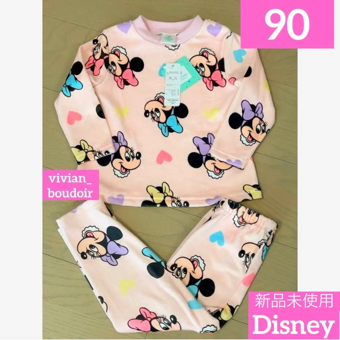 Thumbnail of 【New】Disney Minnie Mouse Pink Warm Long Sleeve Pajamas 90 ♥️ petit main