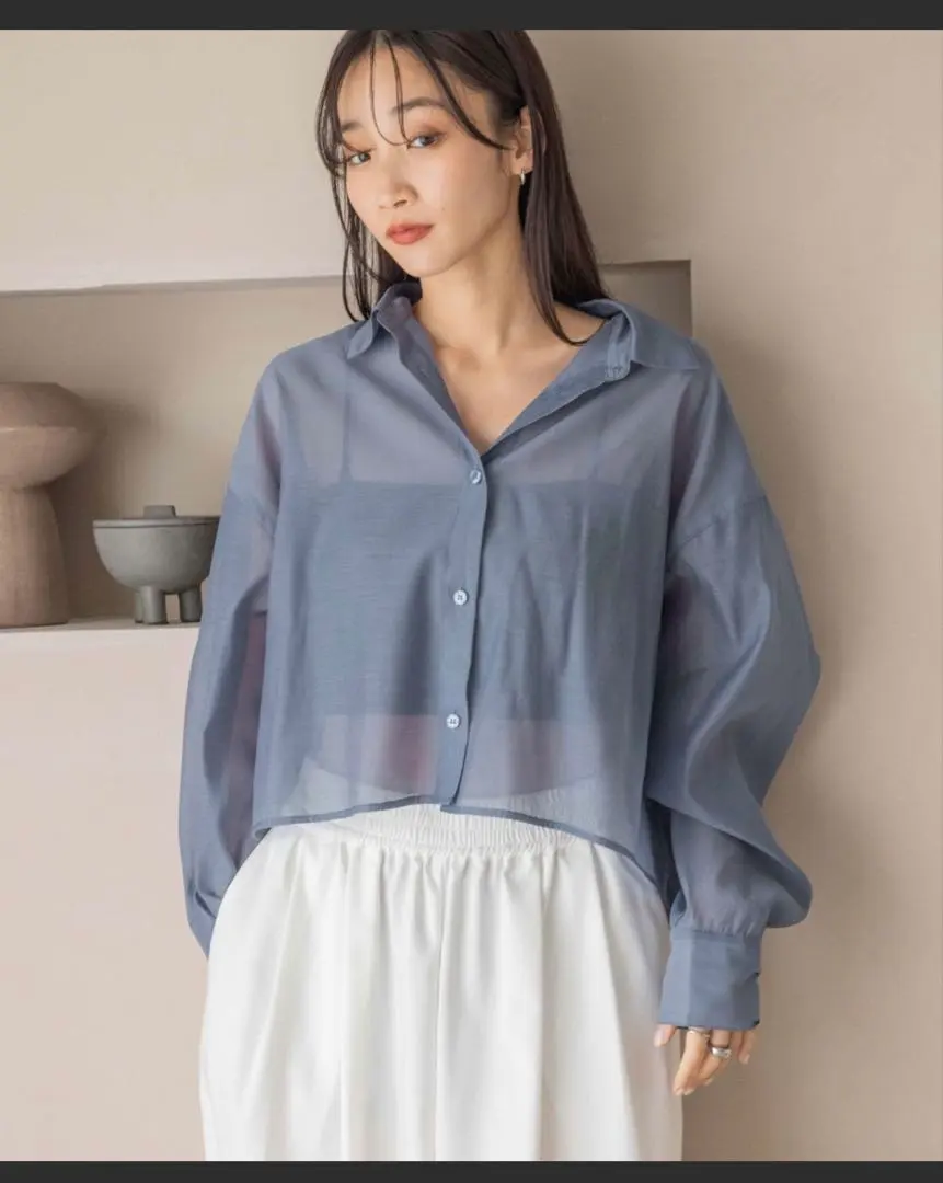 Thumbnail of LOWRYS FARM Sheer Shirt LS * Blue SHORT