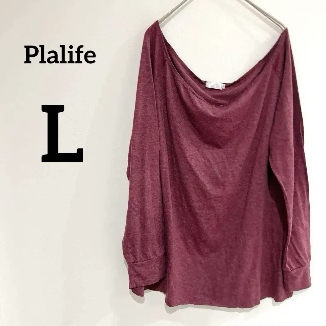 Thumbnail of Plalife ✨ Burgundy Off-the-Shoulder Long Sleeve