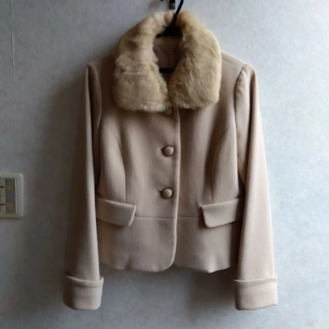 Thumbnail of ◉⁠‿⁠◉ MISCH MASCH ☆ Beige short coat with fur ☆ Size 38 ☆…★