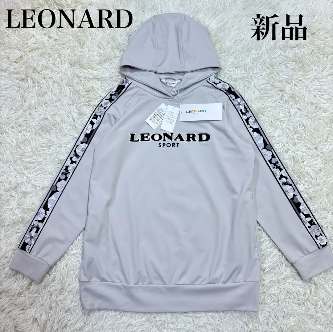 LEONARD 花柄 ブラック パーカー 極美品 レオナール LEONARD ジップアップ パーカー 花柄 大きい