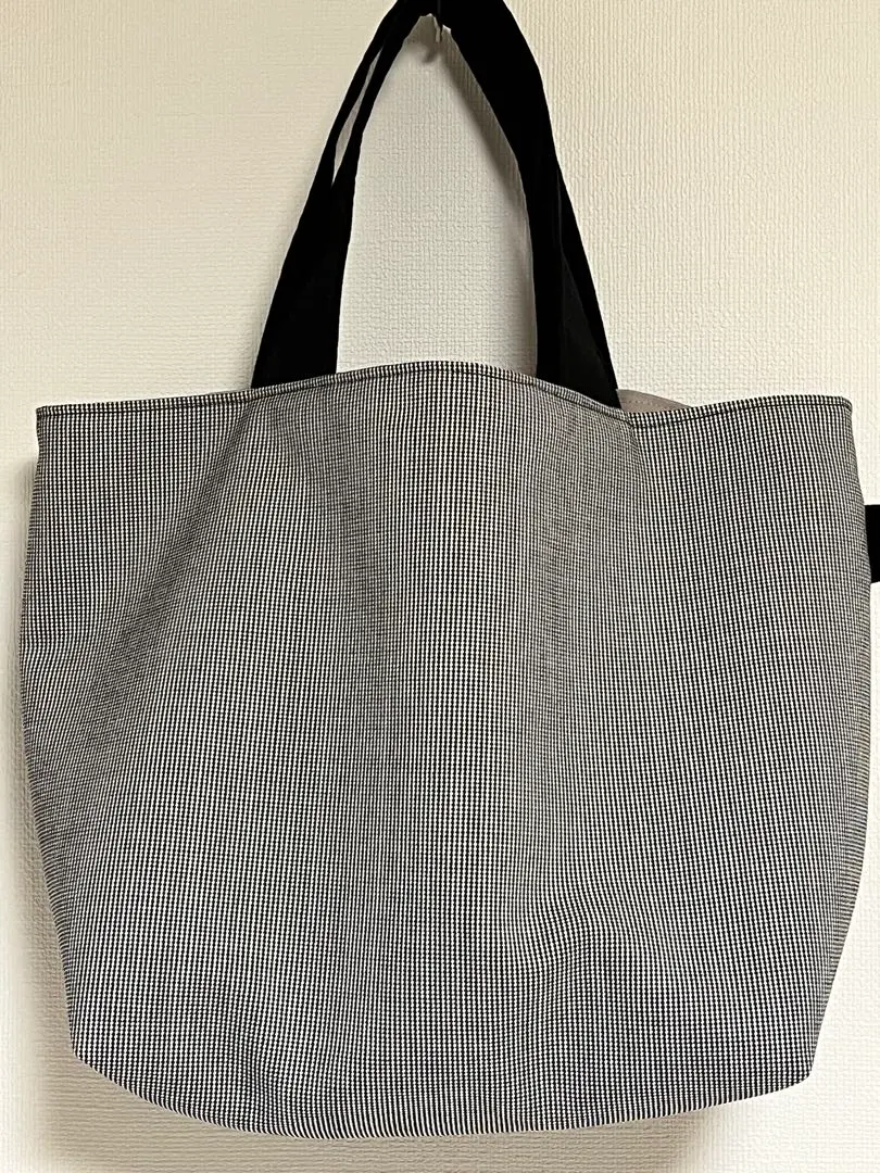 Thumbnail of Handmade mini houndstooth tote bag, sub bag, wool blend, monotone