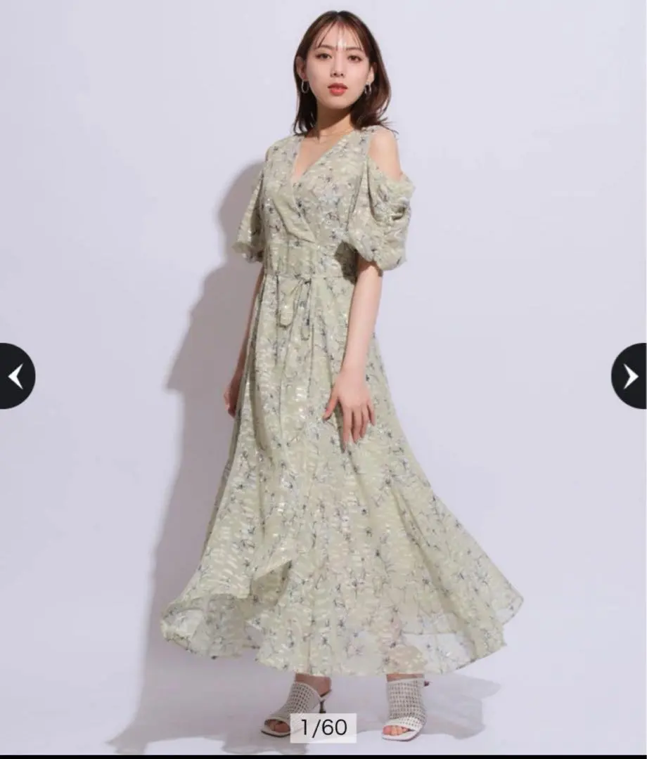マイストラーダ　カシュクールシャツワンピース 美品】Mystrada ストライプ カシュクールシャツワンピース 泉