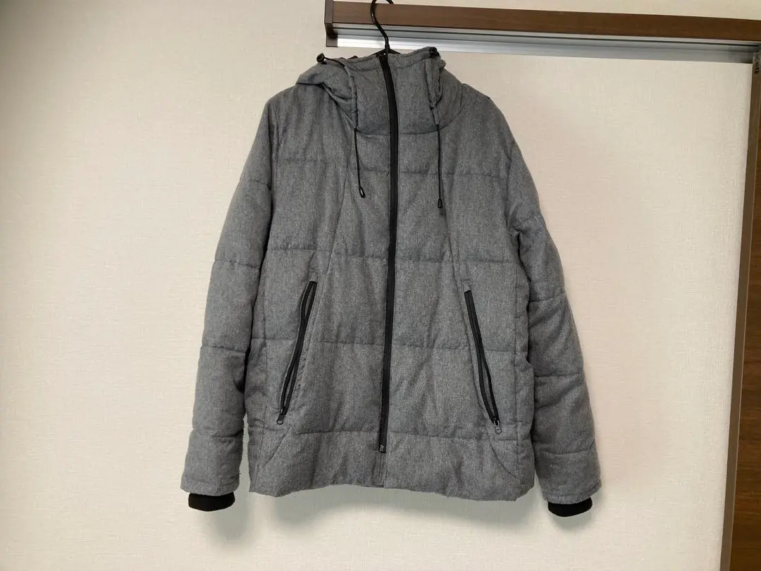 Thumbnail of Gray Hooded Quilted Down Jacket