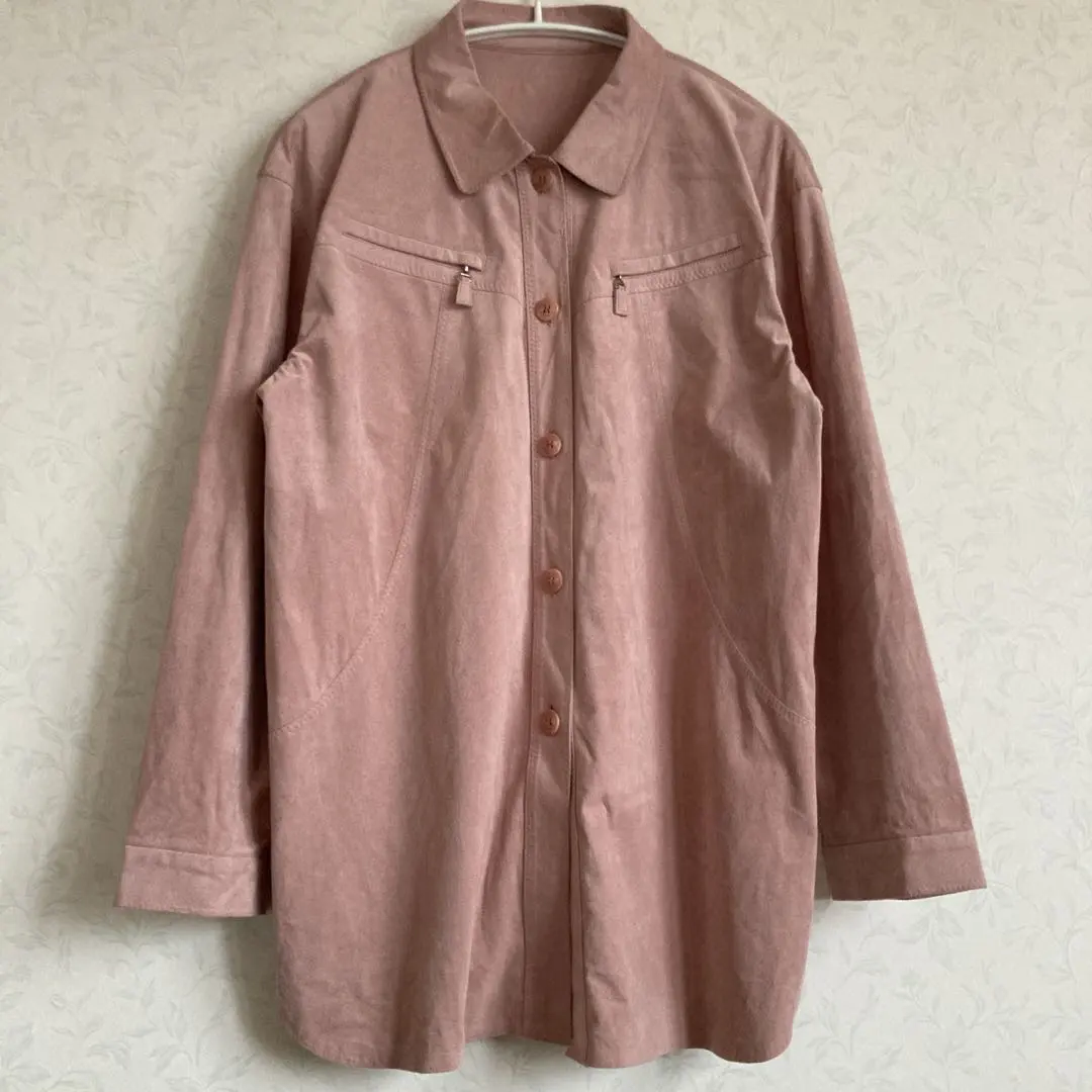 Thumbnail of Leilian Made in Japan Suede-like Shirt Jacket, Dusty Pink, Size 9
