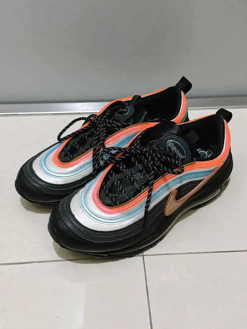 靴 nike air max 97 seoul Nike Air Max 97 Neon Seoul Black Size 10 Mens Athletic