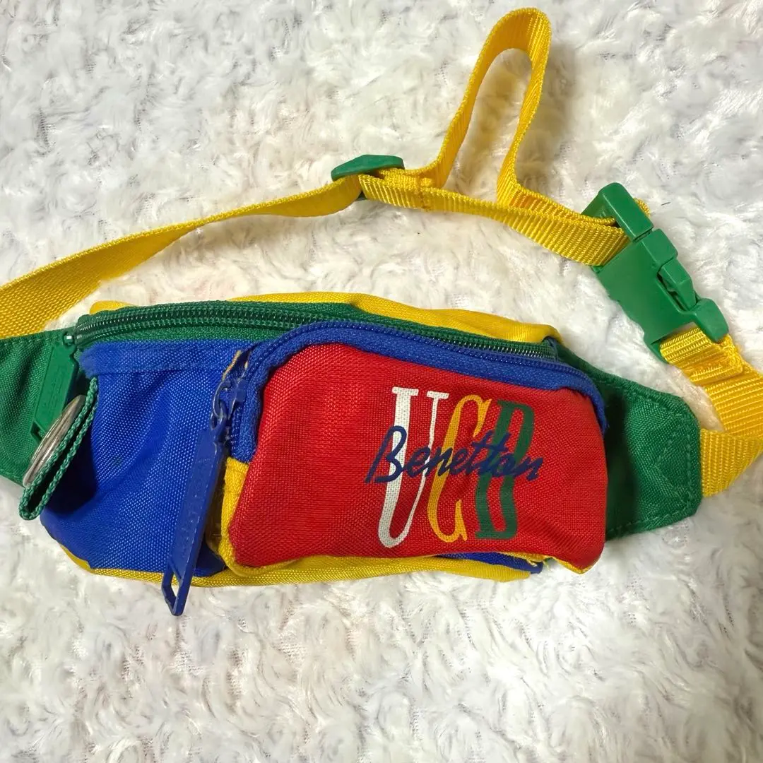 ✨良品✨　BENETTON　ベネトン　ウエストポーチ　ボディバッグ　マルチカラー Yahoo!オークション -「ベネトン ボディバッグ」の落札相場