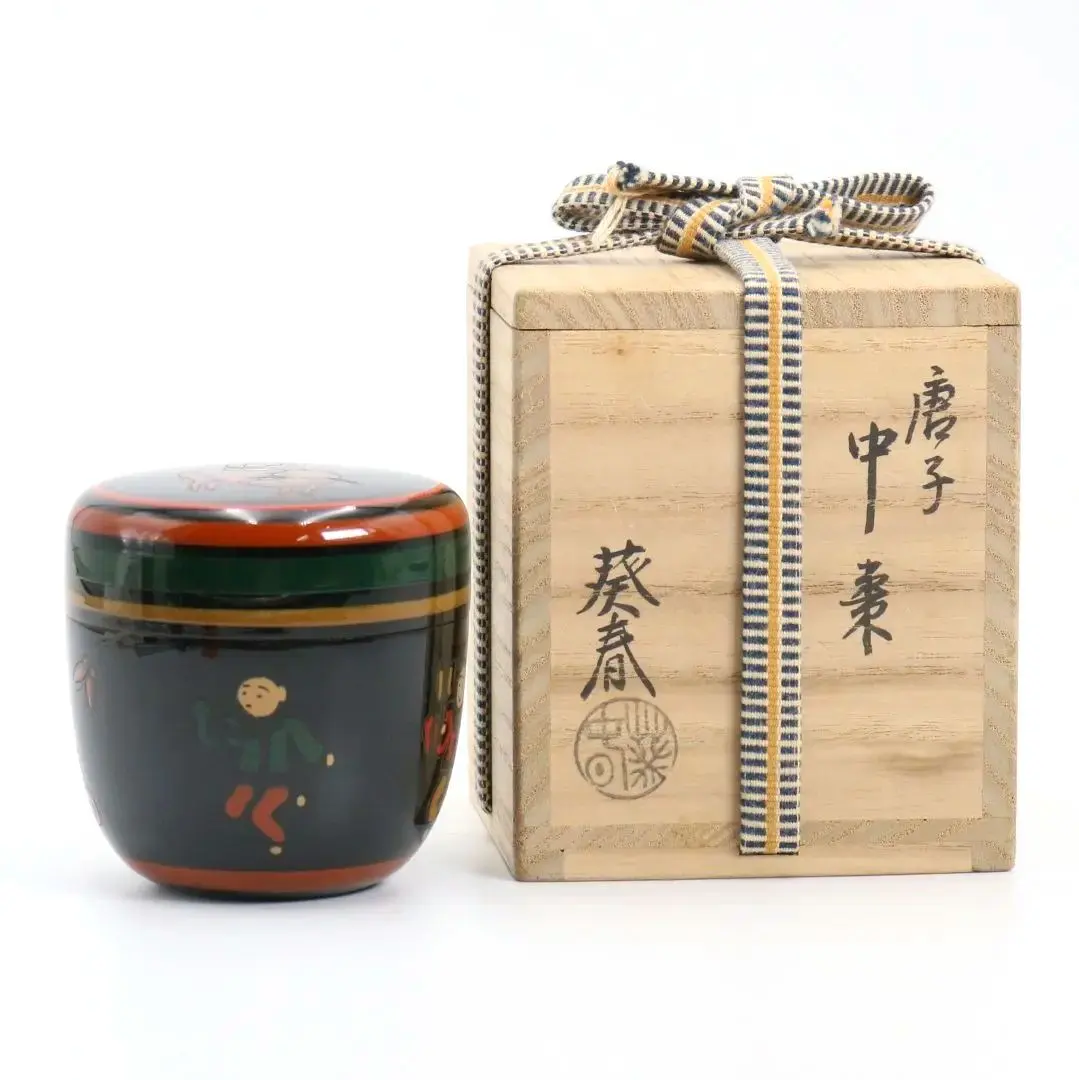 Thumbnail of Aoi Kitamura, made in the style of Karako Maki-e, a Natsume tea caddy, tea ceremony utensil, with a wooden box, V810