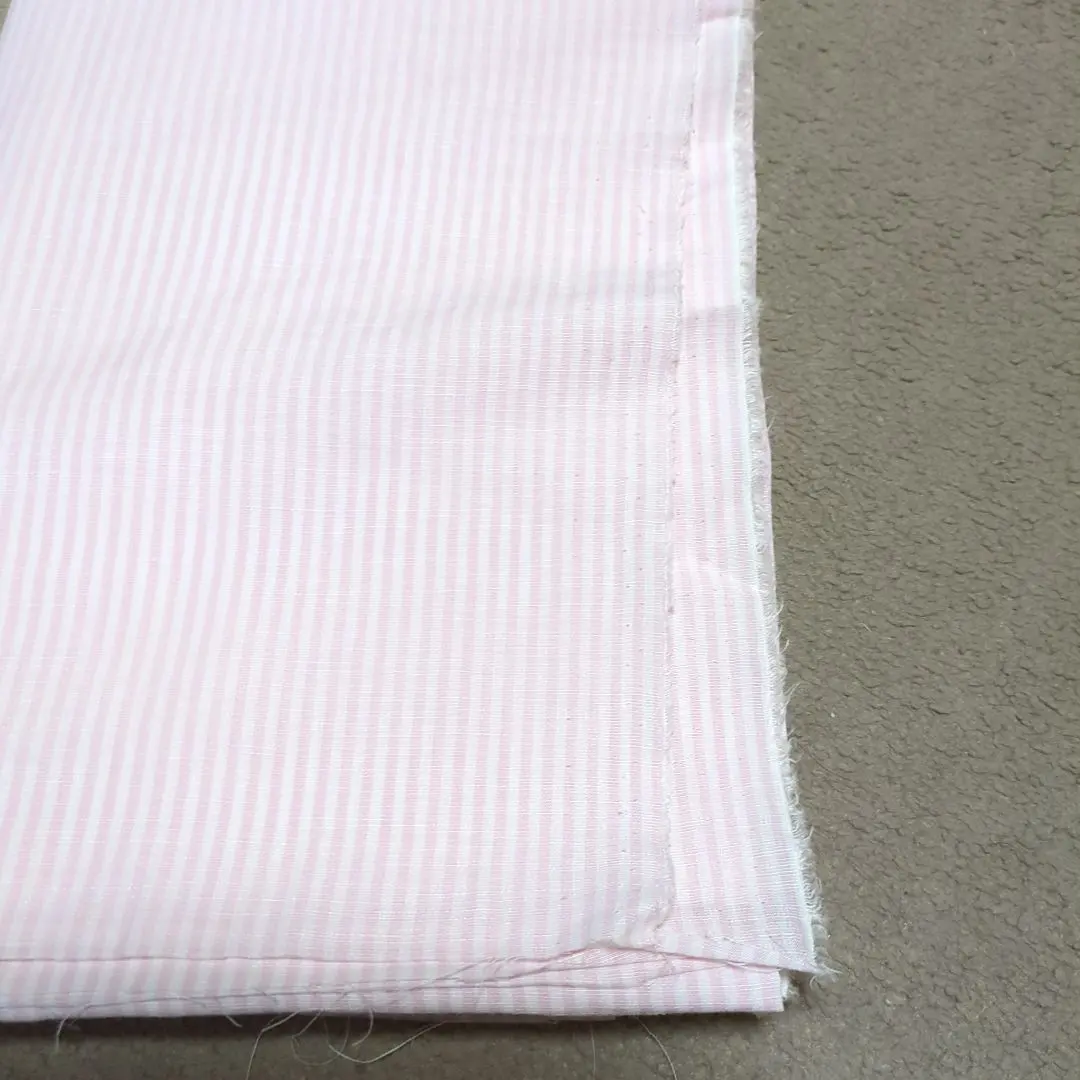 Thumbnail of Pink and white vertical stripe cotton fabric 150 x 100