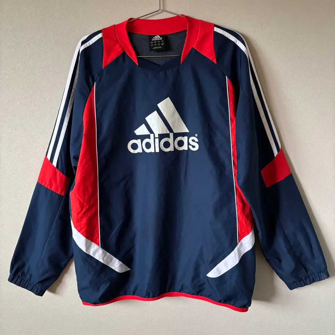 二手 adidas 訓練服 風衣 M 碼 海軍藍/紅色 的縮圖