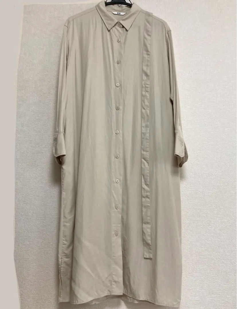Thumbnail of Uniqlo Belted Long Shirt Dress, Long Sleeve, Natural