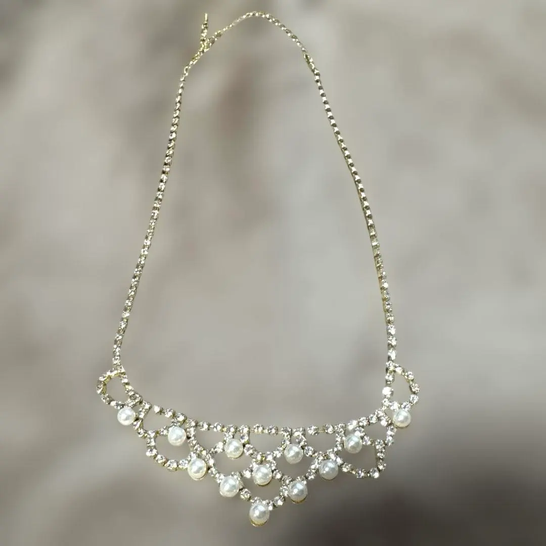 Thumbnail of Bridal necklace with pearls and crystals