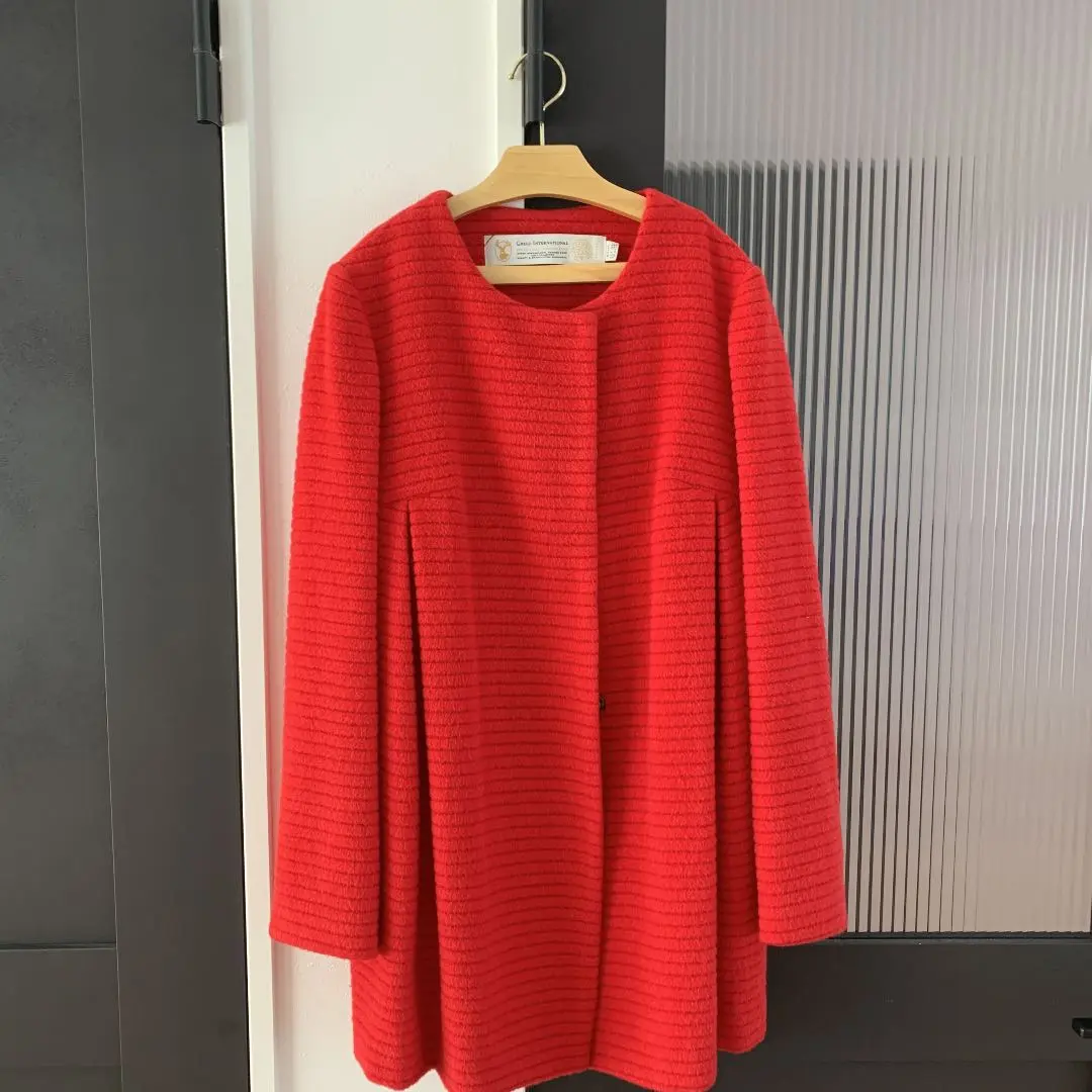 GREED international ツイード ノーカラー ジャケット 2025年最新】GREED International レディース ノーカラー