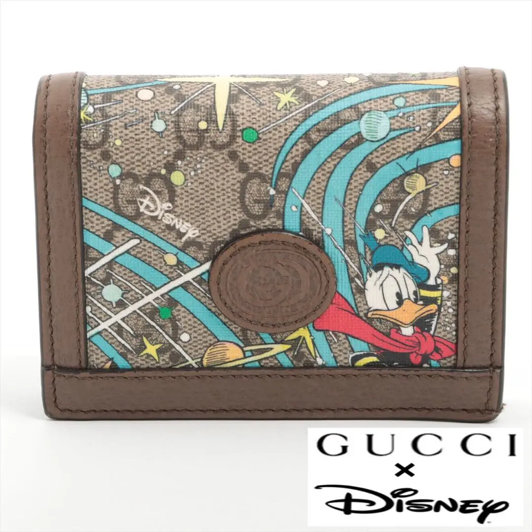 ⭐️未使用⭐️ GUCCI Disney ドナルドダック　二つ折り財布　GGロゴ Amazon | [グッチ] 財布 648121-8679 DISNEY 二つ折りホック財布